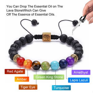 Chakra Balancing Stones & Lava Bead Bracelet - Chakra Orgonite