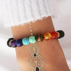 Chakra Balancing Stones & Lava Bead Bracelet - Chakra Orgonite