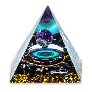 Chakra_Orgonite_Pyramid_Amethyst Crystal Sphere with Citrine and Blue Quartz Orgonite Pyramid_03