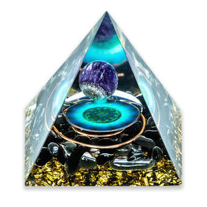 Chakra_Orgonite_Pyramid_Amethyst Crystal Sphere with Citrine and Blue Quartz Orgonite Pyramid_02