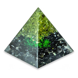 Obsidian-Peridot-with-Tree-of-Life-Orgonite-Pyramid